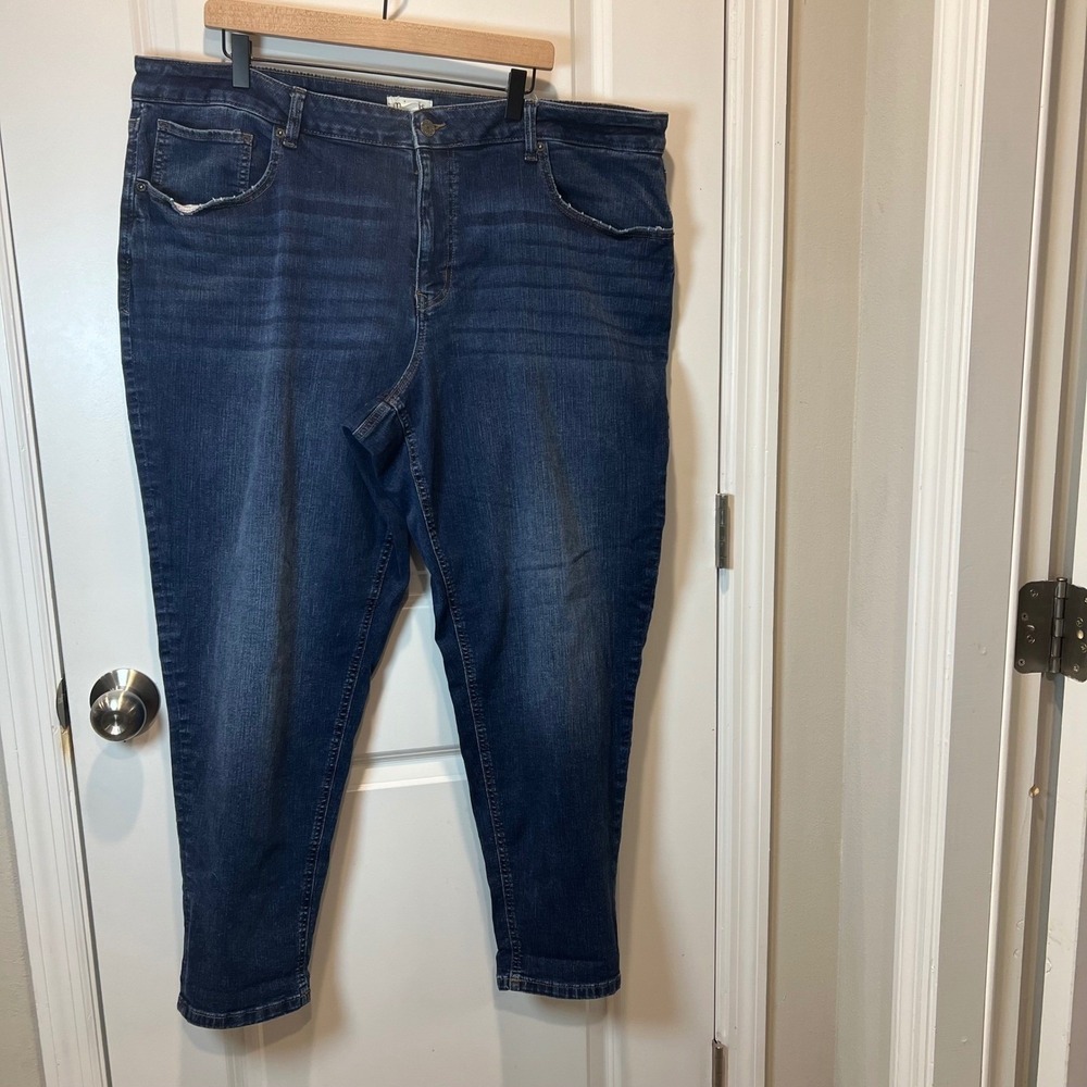 Maurices Womens Jeans High Rise 90s Taper Dark Wash Blue 22W